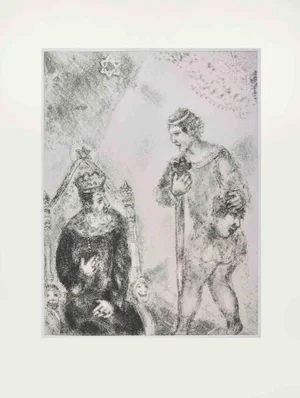 Marc Chagall, David Before Saul, Etching, 1956