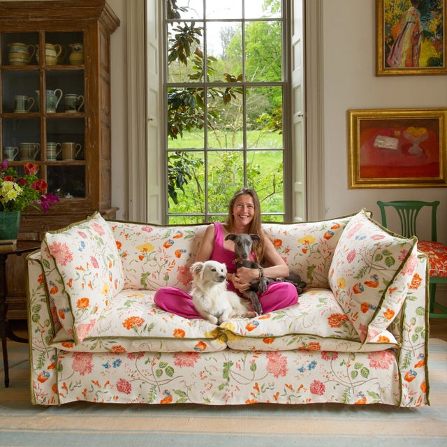 English Sophie Conran Coco 2.5 Seater Sofa with Contrast Welt Knife Edge Cushion in Andrew Martin Wildwood Ivory For Sale - Image 3 of 9