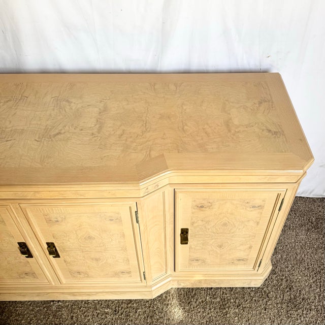 Wood Vintage “Corinthian” Burlwood Credenza by Drexel Heritage For Sale - Image 7 of 10