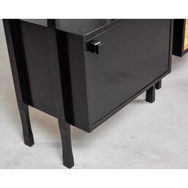 Mid Century Italian Ebonised Shelf Cabinets - Pair For Sale - Image 11 of 12