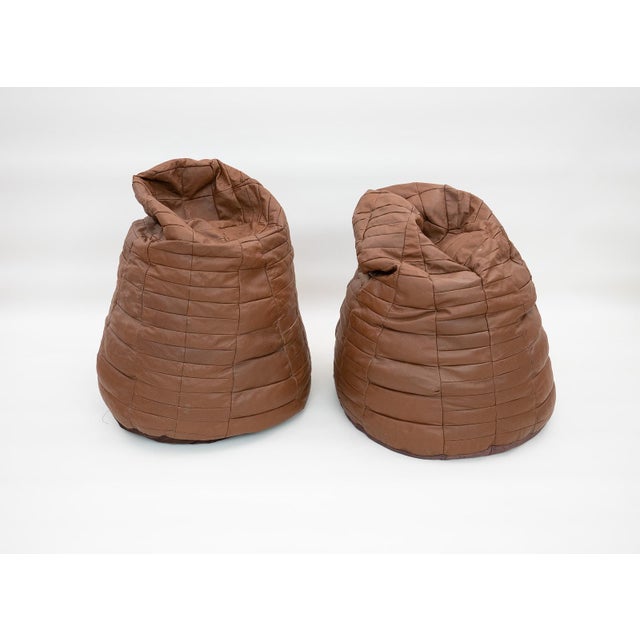 Patchwork Leather Bean Bags from De Sede, 1970s, Set of 2 For Sale - Image 6 of 6