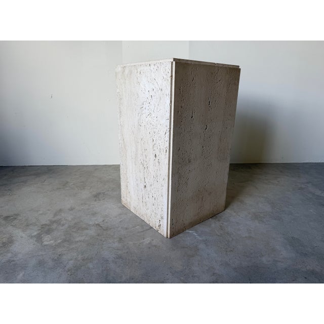 1980s Italian Postmodern Organic Travertine Marble Pedestal / Dining Table Base For Sale - Image 9 of 12