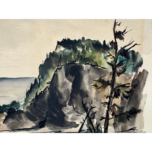 Arts & Crafts Henry Emil Salloch Original Watercolor on Paper Cap- Bon- Ami Canada, 1957. For Sale - Image 3 of 7