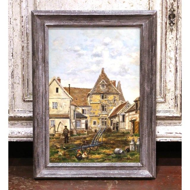 French Provincial Pair of 19th Century Rouen Oil Paintings Attributed to Torello Ancillotti For Sale - Image 3 of 14