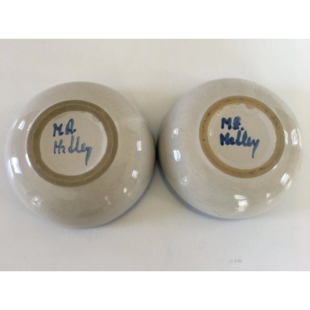 Late 20th Century Vintage M. A. Hadley Handmade Pottery Bowls & Lidded Mustard Jar - Set of 3 For Sale - Image 5 of 11