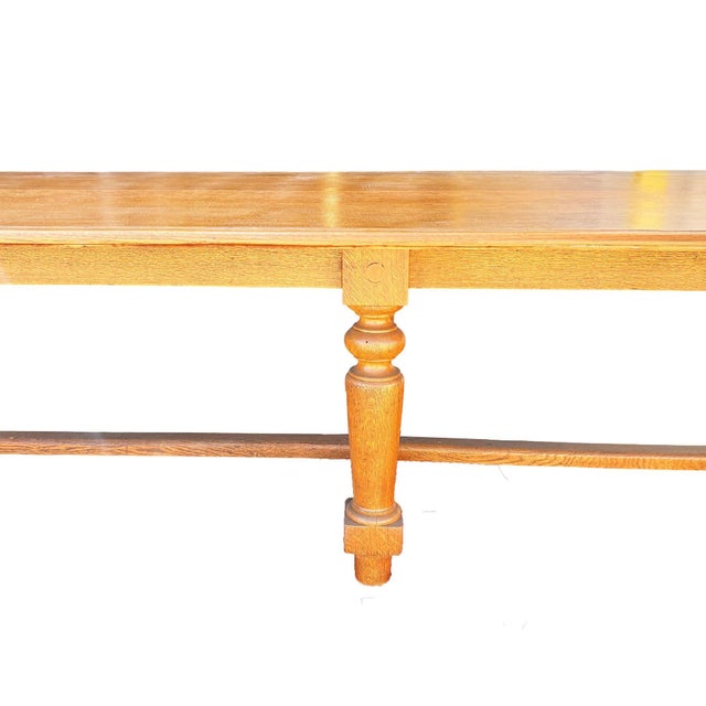 Mid 19th Century Hand-Carved Oak South Shore Massachusetts Long Farmhouse Dining Table - 11 Ft Long For Sale - Image 4 of 6