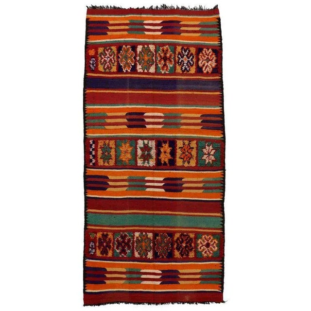 Mid 20th Century Vintage Taznakht Moroccan Kilim Rug - 06'03 X 13'03 For Sale - Image 5 of 5