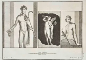 Giovanni Elia Morghen, Ancient Roman Fresco Herculaneum, Etching, 18th Century