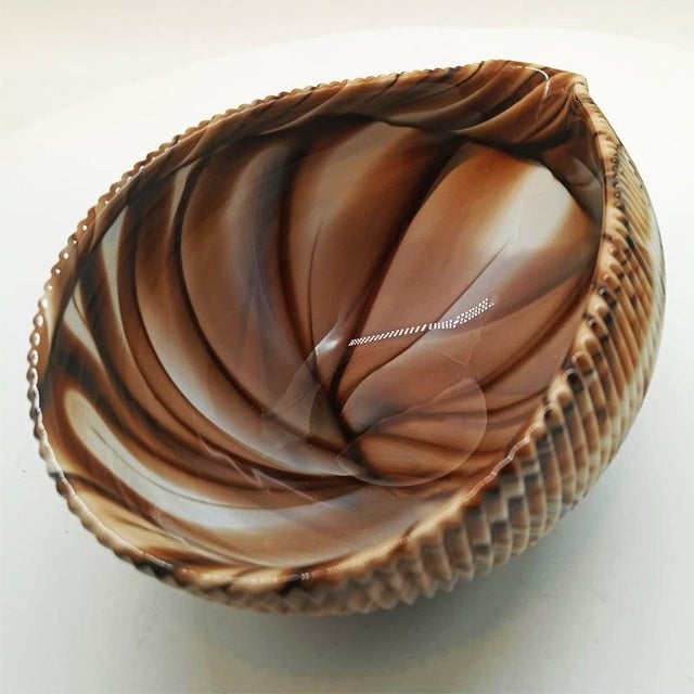 Glass Vintage Italian Shell Ashtray in Murano Art Glass, 1960s For Sale - Image 7 of 14