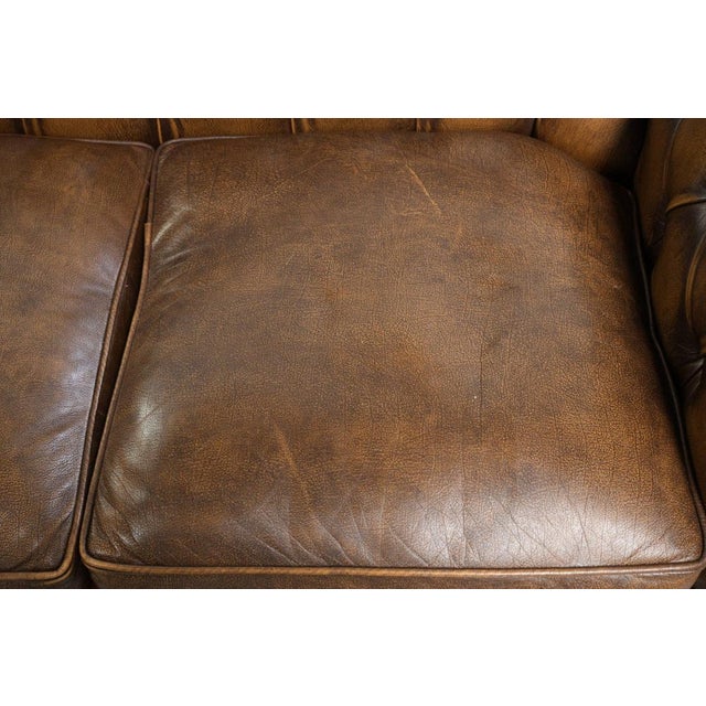English Cowhide Chesterfield 2-Seater Sofa For Sale - Image 6 of 14