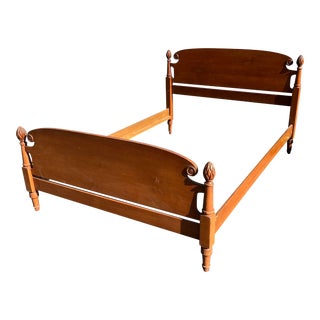 1960s Vintage L. Bambuger & Co Solid Maple Full Double Bed For Sale
