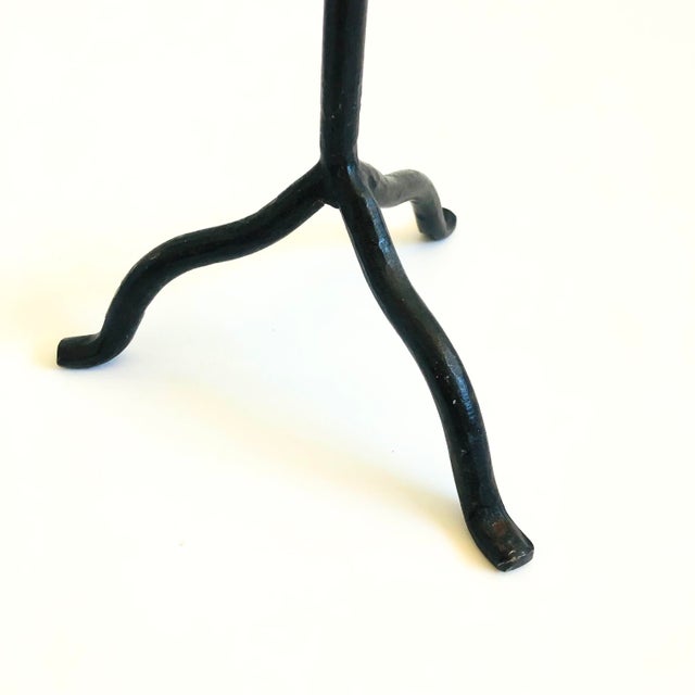 Metal Tall Cast Iron Candlestick Holders - Set of 2 For Sale - Image 7 of 10