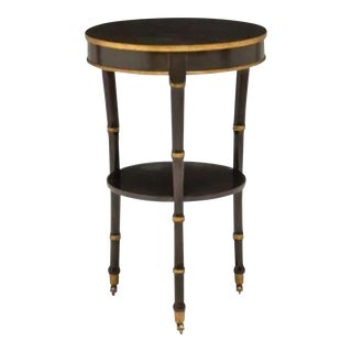 Niermann Weeks Faux Bamboo Round Side Occasional Table For Sale