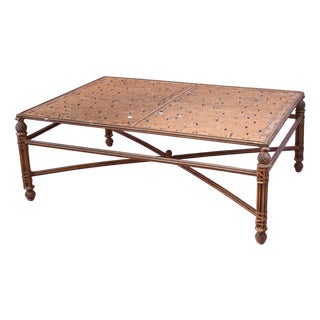 Faux Bamboo Metal Coffee Table For Sale