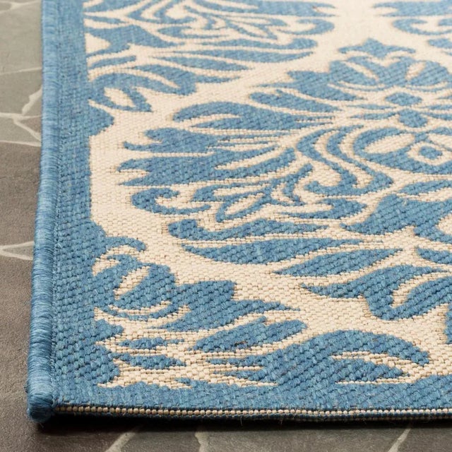 Contemporary Diver Bay Indoor Outdoor Rug Cream & Blue 5'3"x7'6" For Sale - Image 3 of 5