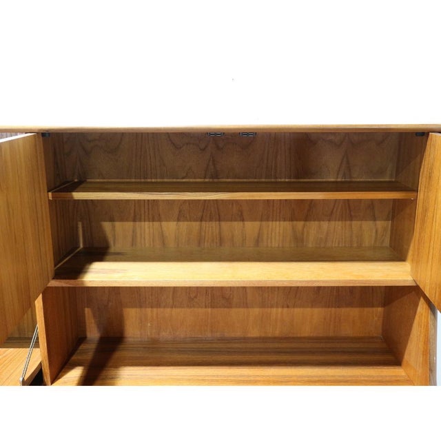 1960s Mid Century Modern Vintage Teak Tall Credenza Buffet Sideboard in the Style of G Plan Danish Style For Sale - Image 13 of 13