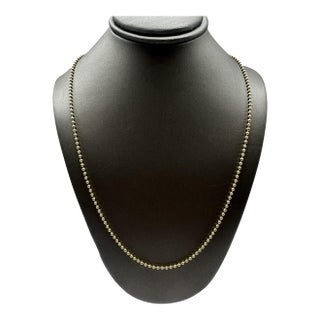 14kt Yellow Gold Ball Bead Chain – 18in, 1.85mm, New For Sale