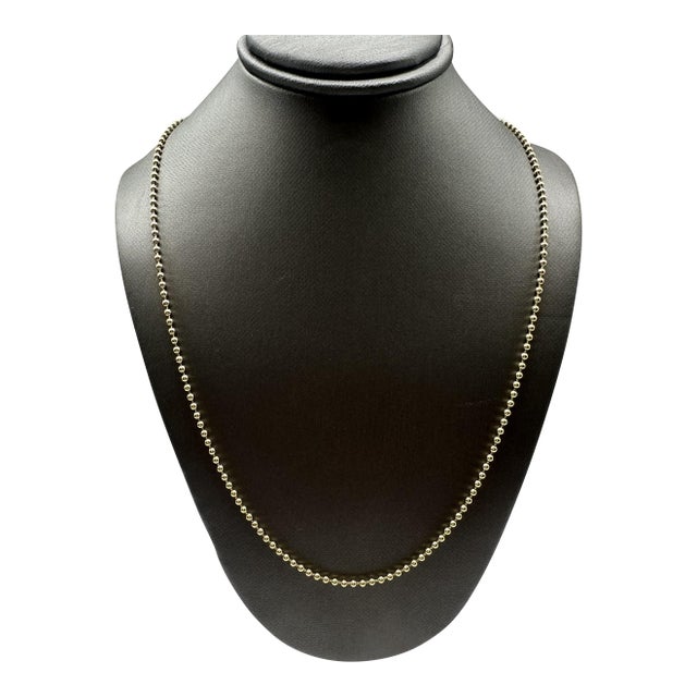 14kt Yellow Gold Ball Bead Chain – 18in, 1.85mm, New For Sale