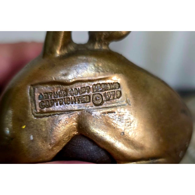 English 1970s Arthur Court Designs Bronze English Bulldog Dog Inkwell For Sale - Image 3 of 5