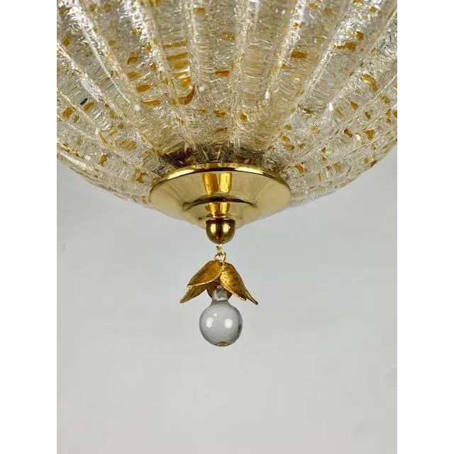 1970s Vintage Venetian Glass 3 Tiered Pendant Light With 5 Lights For Sale - Image 5 of 11