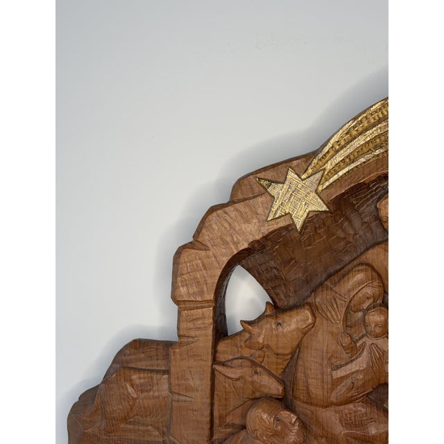 Flavio Pancheri, Italian Nativity Relief, 1970s, Chestnut For Sale - Image 3 of 18