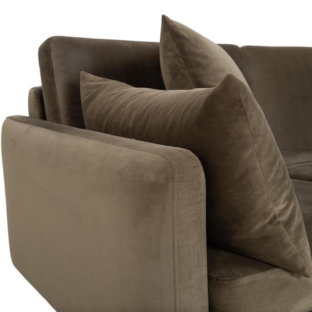 Green Scandinavia 3-Seater Sofa and Ottoman in Olive Green Upholstery from Bolia, Set of 2 For Sale - Image 8 of 18