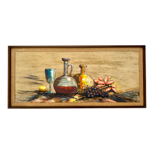 MCM Original Signed Framed Impasto Still Life Painting on Board by Vanlowe