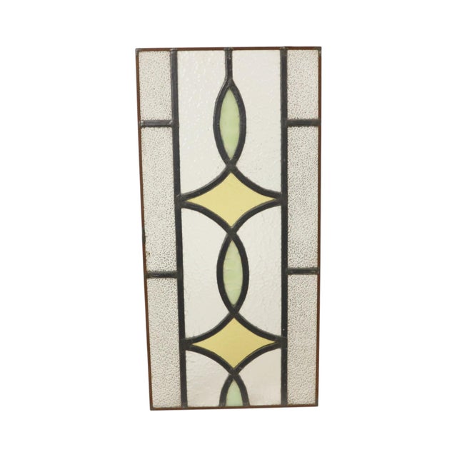 Art Deco Geometric Stained Glass Window, Set of 2 For Sale - Image 14 of 15