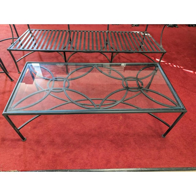 Art Deco Summer Classics 4 Piece Wrought Iron Outdoor Set For Sale - Image 3 of 8