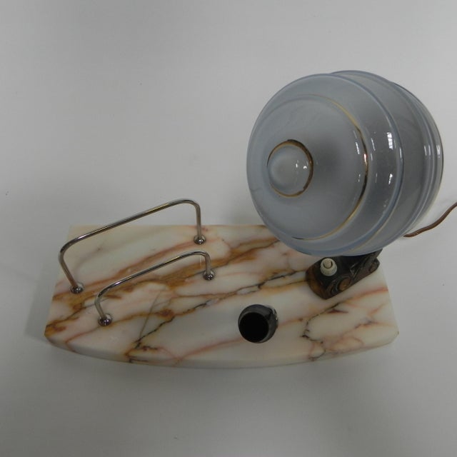 1930s Art Deco Desk Lamp with Pen and Letter Holder For Sale - Image 5 of 18