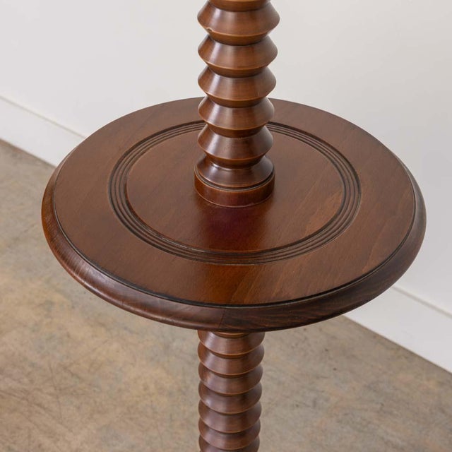 1940s French Carved Wood Floor Lamp and Table by Charles Dudouyt For Sale - Image 13 of 16