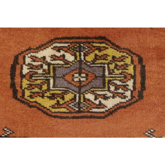 Boho Chic Bokhara Rust/Beige Hand Knotted Wool Rug For Sale - Image 4 of 9