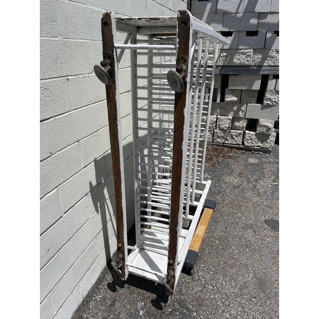Antique Cobblers Rack Wood Rolling Planter Rustic Kitchen Storage Shelves For Sale - Image 10 of 10