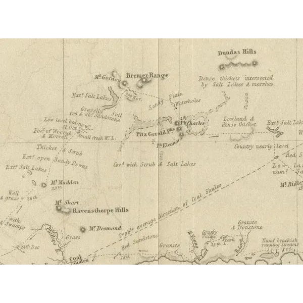 Paper Map of General Roe's Western Australian Expedition, 1852 For Sale - Image 7 of 10