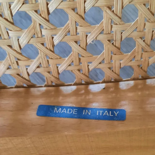 Italian Valet Chair with Tubular Frame and Rattan Seat, 1980s For Sale - Image 6 of 7