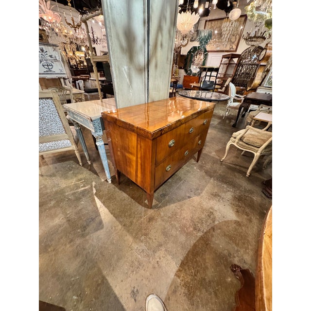 19th C. German Biedermeier Walnut Commode For Sale - Image 9 of 9