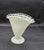 1950s Vintage Fenton Clear Crest Ruffled Edge Milk Glass Fan Shaped Vase For Sale - Image 5 of 7