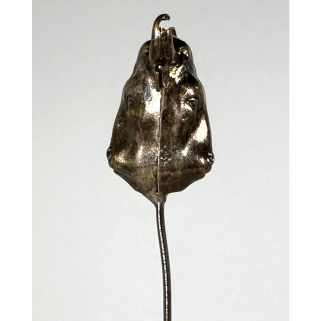 Antique Silver Plate Bovine Skewer: French Figural Food Ornament For Sale - Image 6 of 10