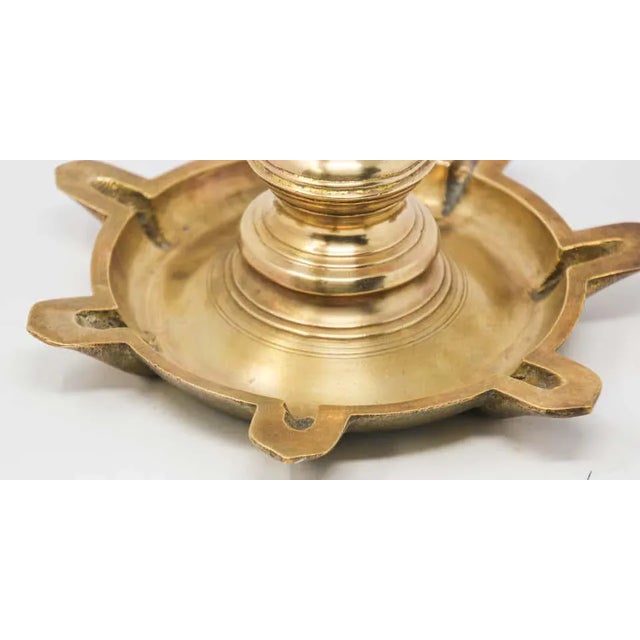 Brass Oil Lamp Traditional Temple Religious Asian Hindu Diya Art India 1900 For Sale - Image 12 of 13