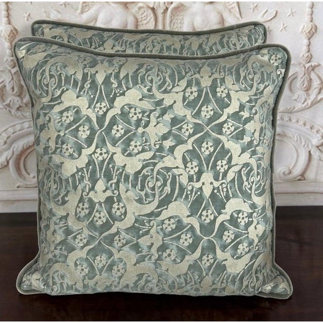Baroque Pair of Authentic Venetian Oneiroi Patterned Fortuny Pillows For Sale - Image 3 of 12