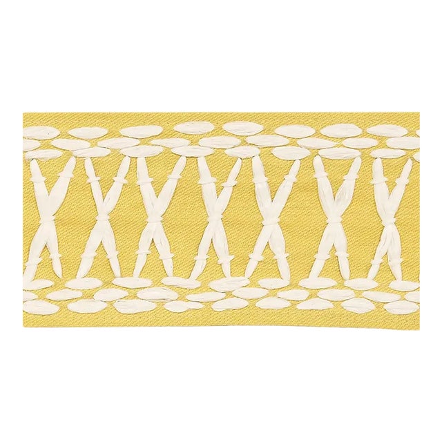 Sample - Schumacher X Mary McDonald Tikki Tape Trim in Yellow For Sale