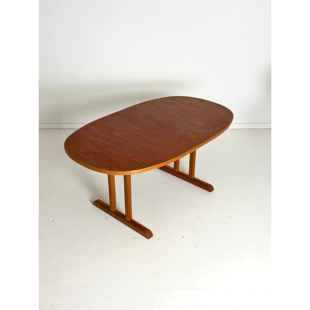 Oval Extendable Dining Table in Teak, 1970s For Sale - Image 3 of 10