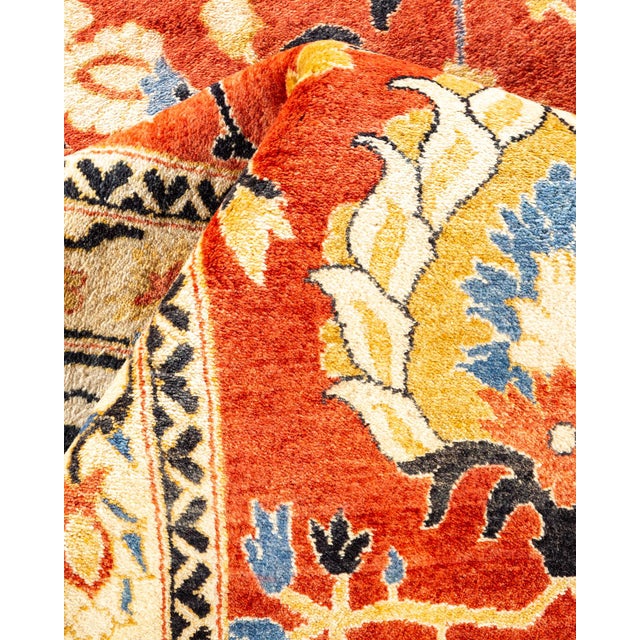 Textile Mogul, One-of-a-Kind Hand-Knotted Area Rug in Orange, 9' 2" x 12' 5" For Sale - Image 7 of 8