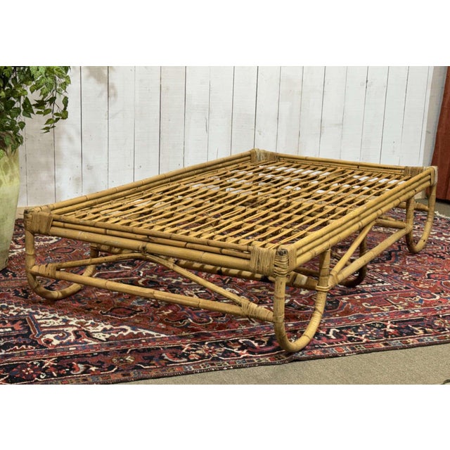 1960s Vintage Rattan and Bamboo Daybed, 1960s For Sale - Image 5 of 17