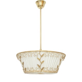 Swedish Modern Ceiling Lamp with Floral Elements, Sweden, 1940s For Sale