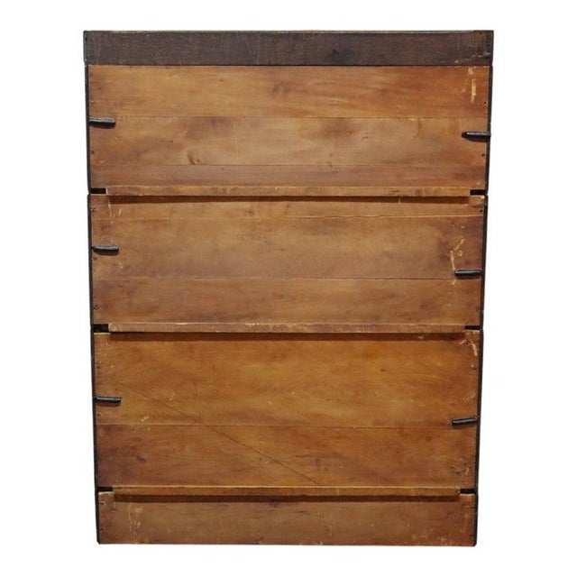 Brown Lundstrom Arts & Crafts Oak 3 Stack Barrister Bookcase C1930 For Sale - Image 8 of 10