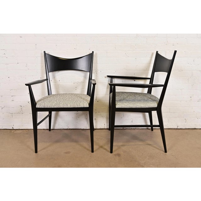 Paul McCobb for Directional Black Lacquered Bow Tie Dining Chairs, Fully Restored For Sale - Image 13 of 16