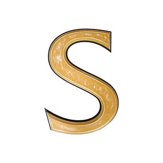 Large Vintage Wooden Marquee Letter S For Sale