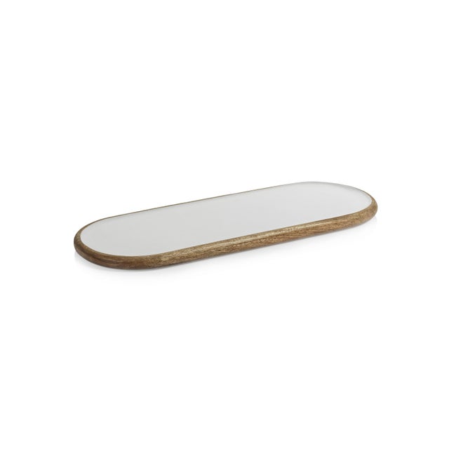 2020s Petrolina Mango Wood Oval Serving Tray / Platter, Small For Sale - Image 5 of 5