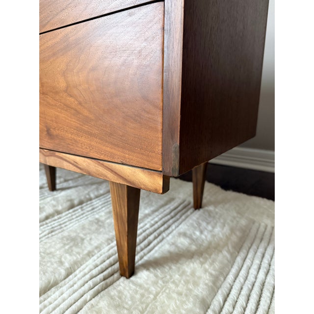 Vintage Mid Century MCM Walnut 6-Drawer Dresser With White Laminate Top For Sale - Image 9 of 13